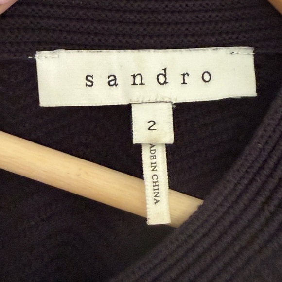 Sandro Black Sleeveless Peplum Mini Dress size 2 EUC - Picture 3 of 8